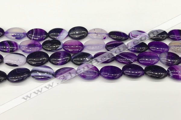 CAA4654 15.5 inches 12*16mm oval banded agate beads wholesale