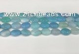 CAA4657 15.5 inches 12*16mm oval banded agate beads wholesale