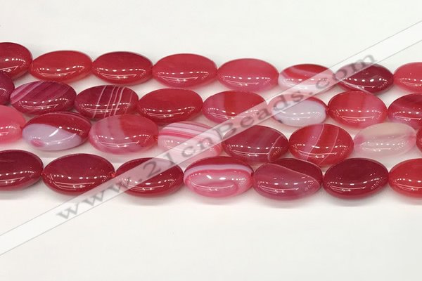 CAA4672 15.5 inches 15*20mm oval banded agate beads wholesale