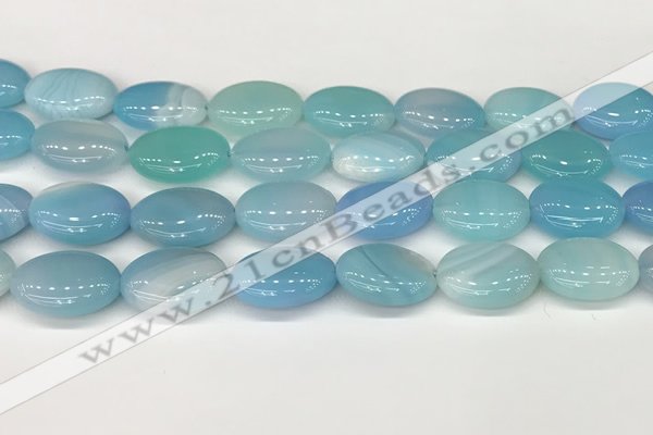 CAA4673 15.5 inches 15*20mm oval banded agate beads wholesale