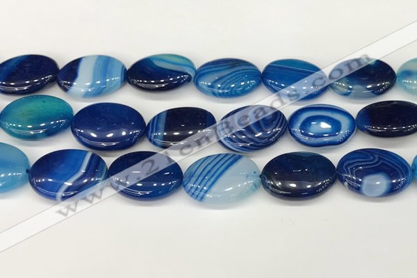 CAA4682 15.5 inches 18*25mm oval banded agate beads wholesale