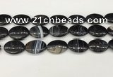 CAA4683 15.5 inches 18*25mm oval banded agate beads wholesale