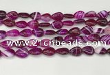 CAA4688 15.5 inches 10*14mm flat teardrop banded agate beads wholesale
