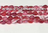 CAA4689 15.5 inches 10*14mm flat teardrop banded agate beads wholesale