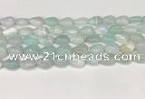 CAA4690 15.5 inches 10*14mm flat teardrop banded agate beads wholesale