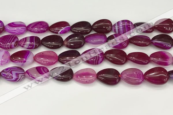 CAA4696 15.5 inches 12*16mm flat teardrop banded agate beads wholesale