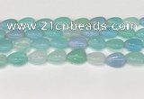 CAA4698 15.5 inches 12*16mm flat teardrop banded agate beads wholesale