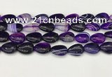 CAA4703 15.5 inches 13*18mm flat teardrop banded agate beads wholesale