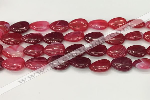 CAA4705 15.5 inches 13*18mm flat teardrop banded agate beads wholesale