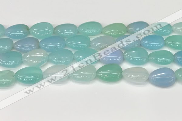 CAA4706 15.5 inches 13*18mm flat teardrop banded agate beads wholesale