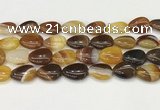 CAA4710 15.5 inches 15*20mm flat teardrop banded agate beads wholesale