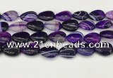 CAA4711 15.5 inches 15*20mm flat teardrop banded agate beads wholesale