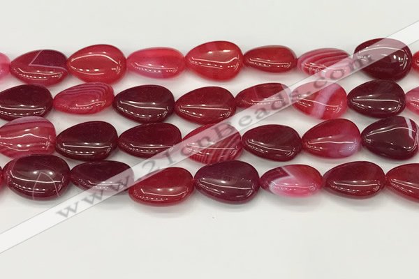 CAA4713 15.5 inches 15*20mm flat teardrop banded agate beads wholesale