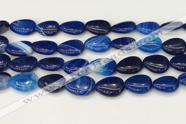 CAA4715 15.5 inches 15*20mm flat teardrop banded agate beads wholesale