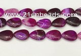 CAA4720 15.5 inches 18*25mm flat teardrop banded agate beads wholesale