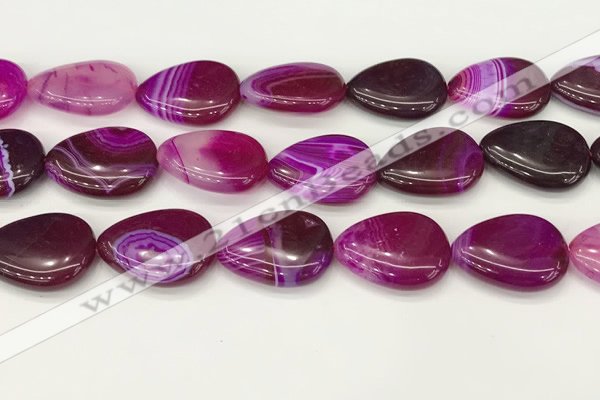 CAA4720 15.5 inches 18*25mm flat teardrop banded agate beads wholesale