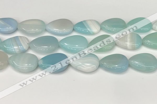 CAA4722 15.5 inches 18*25mm flat teardrop banded agate beads wholesale