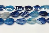 CAA4723 15.5 inches 18*25mm flat teardrop banded agate beads wholesale