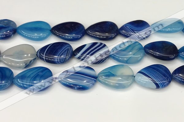 CAA4723 15.5 inches 18*25mm flat teardrop banded agate beads wholesale