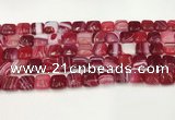 CAA4729 15.5 inches 10*10mm square banded agate beads wholesale