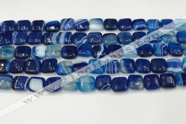 CAA4731 15.5 inches 10*10mm square banded agate beads wholesale
