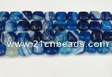 CAA4739 15.5 inches 12*12mm square banded agate beads wholesale