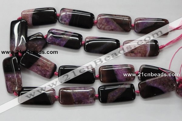 CAA474 15.5 inches 20*40mm rectangle agate druzy geode beads