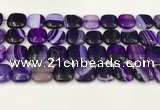 CAA4742 15.5 inches 14*14mm square banded agate beads wholesale