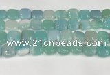 CAA4745 15.5 inches 14*14mm square banded agate beads wholesale