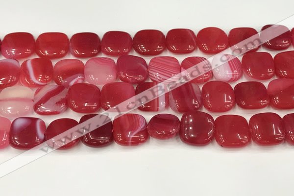 CAA4752 15.5 inches 16*16mm square banded agate beads wholesale