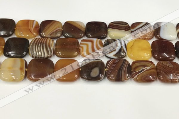 CAA4757 15.5 inches 18*18mm square banded agate beads wholesale