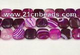 CAA4759 15.5 inches 18*18mm square banded agate beads wholesale