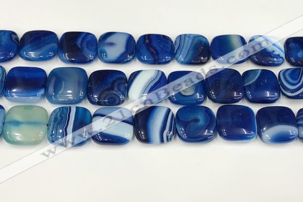 CAA4762 15.5 inches 18*18mm square banded agate beads wholesale