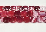 CAA4768 15.5 inches 20*20mm square banded agate beads wholesale