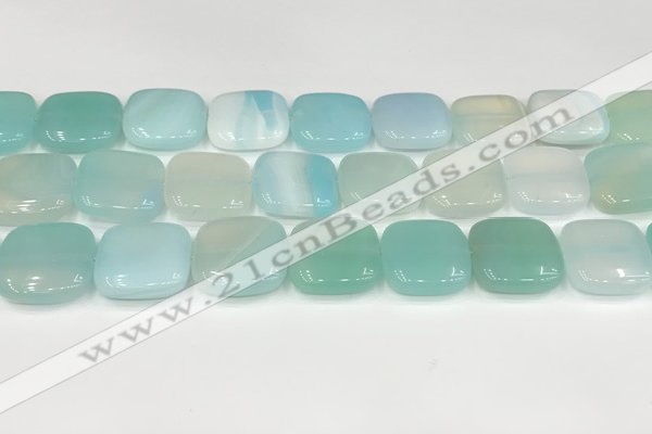 CAA4769 15.5 inches 20*20mm square banded agate beads wholesale