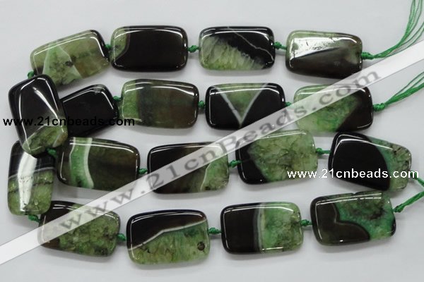 CAA477 15.5 inches 25*40mm rectangle agate druzy geode beads