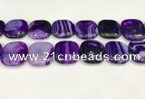 CAA4774 15.5 inches 25*25mm square banded agate beads wholesale