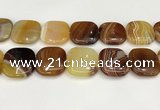 CAA4781 15.5 inches 30*30mm square banded agate beads wholesale