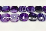 CAA4782 15.5 inches 30*30mm square banded agate beads wholesale