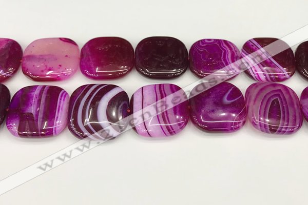 CAA4783 15.5 inches 30*30mm square banded agate beads wholesale
