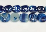 CAA4786 15.5 inches 30*30mm square banded agate beads wholesale