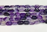 CAA4790 15.5 inches 10*14mm rectangle banded agate beads wholesale