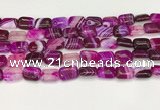 CAA4791 15.5 inches 10*14mm rectangle banded agate beads wholesale