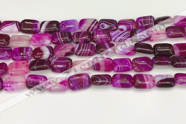 CAA4791 15.5 inches 10*14mm rectangle banded agate beads wholesale