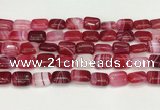 CAA4792 15.5 inches 10*14mm rectangle banded agate beads wholesale