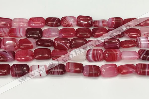 CAA4792 15.5 inches 10*14mm rectangle banded agate beads wholesale