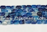 CAA4794 15.5 inches 10*14mm rectangle banded agate beads wholesale