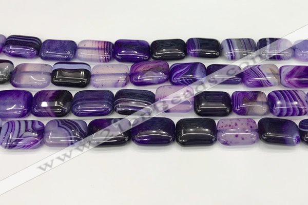 CAA4798 15.5 inches 12*16mm rectangle banded agate beads wholesale