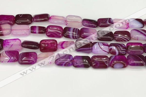 CAA4799 15.5 inches 12*16mm rectangle banded agate beads wholesale