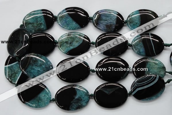 CAA480 15.5 inches 30*40mm oval agate druzy geode beads